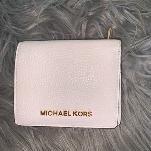 Michael Kors small zip white wallet
